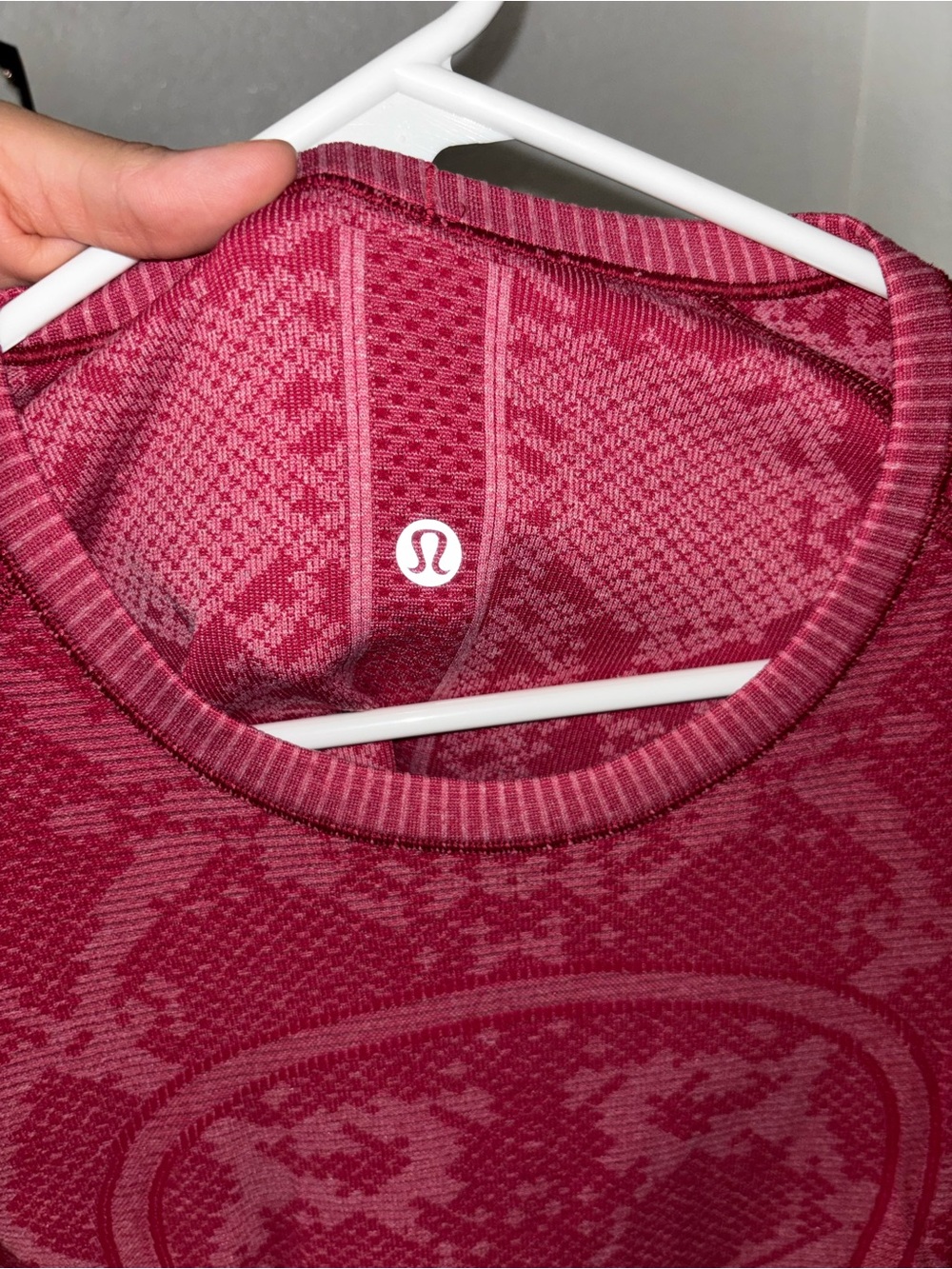 lululemon athletica Long Sleeve Tee in Deep Pink